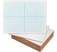 Lot de 2 tableaux blancs effaçables à sec de 22,9 x 30,5 cm - Tableaux portables unilatéraux avec lignes graphiques pour l'apprentissage en classe, la pratique des mathématiques et les aides