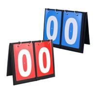 Lot de 2 tableaux d'affichage de sport à rabat portable 2 chiffres 0-99 multifonction pour basket-ball, football, badminton, baseball pour compétitions intérieures et extérieures