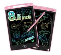 Lot de 2 Tableaux Magiques LCD pour Enfants de 8,5 Pouces - Tableau Magique à partir de 2 3 4 5 6 Ans - Garçon et Fille - Écran coloré - Tablette d'écriture et de Dessin répétée - Rose
