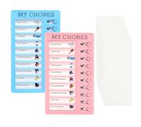 Lot de 2 tableaux mémo Checklist - Planificateur quotidien et familial pour enfants, avec 10 cartes vierges, liste de choses à faire, matin et soir, planification d'apprentissage et emploi du temps
