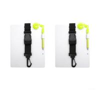 Lot de 2 tableaux mémo lumineux en ABS pour plongée sous-marine avec profil fin et fixation à boucle (2 pièces-B-blanc)