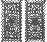 lot de 2 tableaux muraux vintage Décorations murales en bois Bodhi Gris