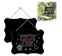 Lot de 2 tableaux noirs des deux côtés en bois à suspendre, petits tableaux noirs à suspendre double face (30 x 20 cm)