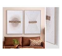 Lot de 2 tableaux peinture à l'huile ,peinte à la main abstraite avec cadre en bois - Longueur 160 x Profondeur 4 x Hauteur 120 cm - -