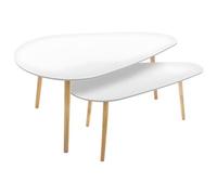 Lot de 2 tables basses Mileo Blanche - Atmosphera