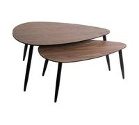 Lot de 2 Tables à café gigognes en Bois foncé
