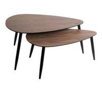 Lot de 2 Tables Basses Gigognes "Mileo" 98cm Naturel