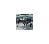 Lot de 2 tables basses 100 et 75 cm en manguier massif noir