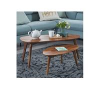 Lot de 2 tables basses 100 et 75 cm en sheesham massif