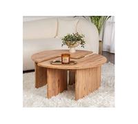 Hanah Home Table à café Élégante Ø90 cm H41 cm 100% mélamine 18 mm Finition pin Atlantique