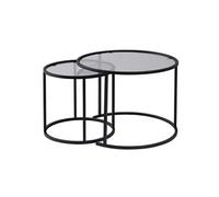 Lot de 2 tables basses Aurum en métal 60 x 60 x 43 cm Noir Gris