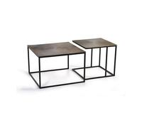 Lot de 2 tables basses bronze fer bronze
