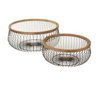 Lot de 2 Tables Basses Design "Loca" 100cm Noir