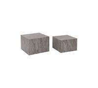 | Lot de 2 tables basses effet marbre gris PAROS L 58 x l 58 x H 40cm / L 50 x l 50 x H 33cm