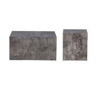 Lot de 2 Tables Basses Effet Marbre "York" 80cm Gris