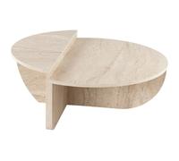 Lot de 2 tables basses - Effet travertin beige - ALOEVA