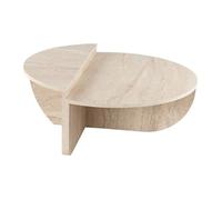 Lot de 2 tables basses - Effet travertin beige - ALOEVA