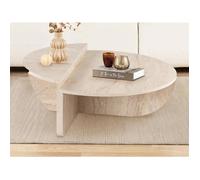 Lot de 2 tables basses - Effet travertin beige - ALOEVA