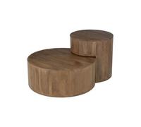 Paris Prix – Lot de 2 tables basses Toge – Manguier naturel 75 et 50 cm