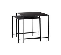 Lot de 2 tables basses en métal noir Duo