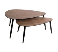 Lot de 2 tables basses façon Noyer ""Mileo"" Atmosphera