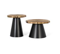 Lot de 2 tables basses fer noir -