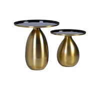 Lot de 2 tables basses fer or -