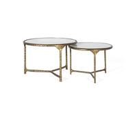 Lot de 2 tables basses fer or -
