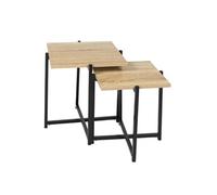 AltoBuy Elias - Lot de 2 Tables Basses gigogne Plateau MDF Aspect Bois piètement métal