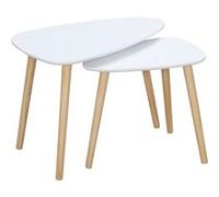 HomCom Lot de 2 tables basses – MDF 59,5×39,5×45 cm – Blanc