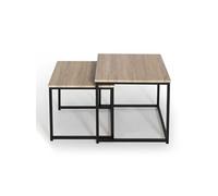 IDMarket - Lot de 2 tables basses gigognes Detroit 40/45 - Design industriel