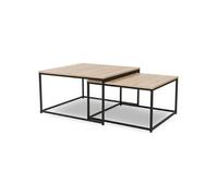 IDMarket – Lot de 2 tables basses gigognes Detroit 60/70 Design industriel