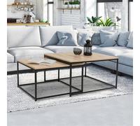 IDMarket – Lot de 2 tables basses gigognes Detroit 60/70 Design industriel