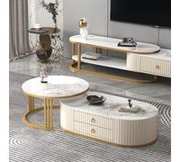 Lot de 2 tables basses gigognes élégantes et modernes pour salon, bureau, balcon, décoration d'intérieur parfaite