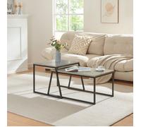 Lot de 2 tables basses gigognes Hyllestad noir effet béton
