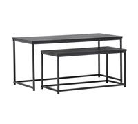 Lot de 2 Tables Basses Gigognes "Mallan" 100cm Noir