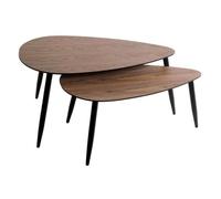 Lot de 2 Tables Basses Gigognes ""Mileo"" 98cm Naturel