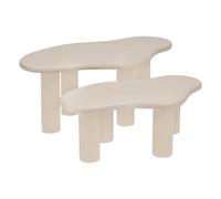 Atmosphera – Ensemble de 2 tables gigognes OLAO – Ivoire – 100 x 60 cm