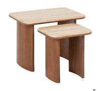 Atmosphera Lot de 2 tables d'appoint Jivan en bois 60 cm Marron