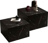 lot de 2 tables basses noires aspect marbre Table d'appoint Table de salon Table basse