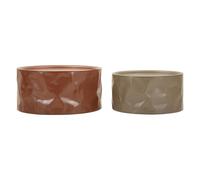 Lot de 2 Tables Basses "Norimberga" 60cm Rouge & Marron