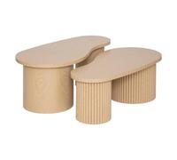 Atmosphera – Lot de 2 tables basses gigognes Soleya L95 99,5 cm Beige