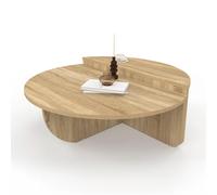 Lot De 2 Tables Basses Rondes Guilia Asymétriques Façon Hêtre