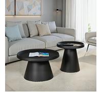 Lot de 2 tables basses rondes LOTUS/ Noir