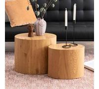 AC Design Furniture Rico Table Basse Lot de 2, H: 40 x l: 33 x P: 48 cm, Chêne Sauvage, Bois, 2 pc