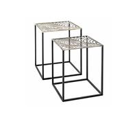 Lot de 2 Tables d'Appoint Carrées "Aglae" 50cm Bronze