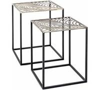 Lot de 2 Tables d'Appoint Carrées "Aglae" 50cm Bronze Gris G