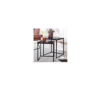 Lot de 2 tables d'appoint carrées en acier noir