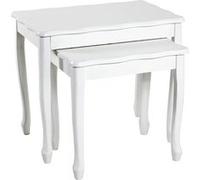 Lot de 2 tables d'appoint coloris blanc en métal laqué -PEGANE- Blanc