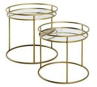 Lot de 2 tables d'appoint coloris or en métal --